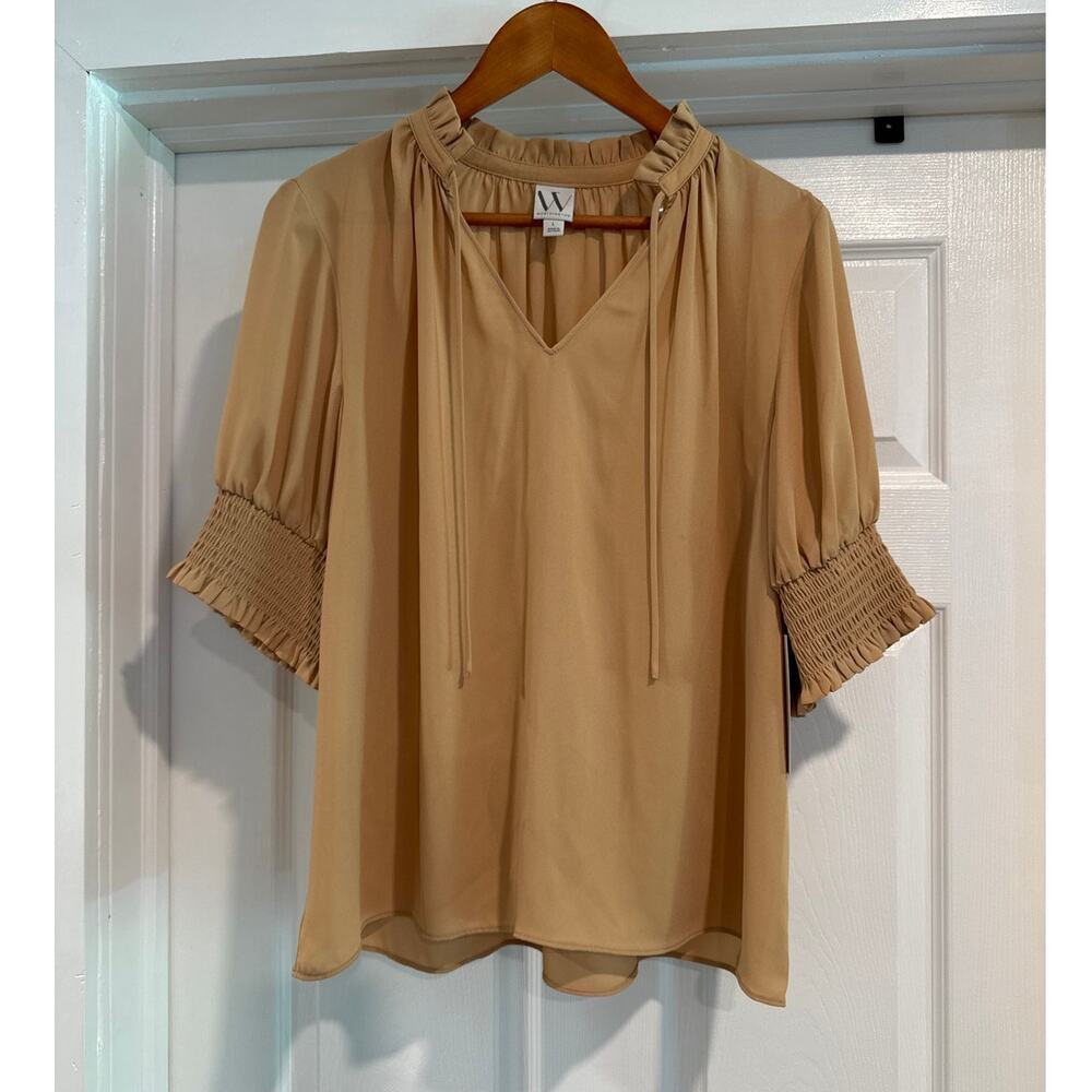 Worthington Tan Blouse Women's Size Large